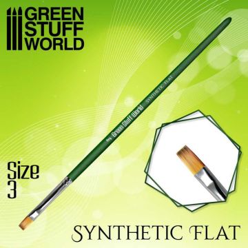 Пензлик Green Stuff World: Green Series Flat Synthetic Brush Size 3