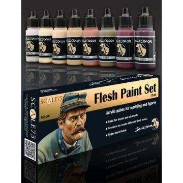 Набір акрилових фарб Scale 75: Scalecolor: Flesh Paint Set (8x17 ml)