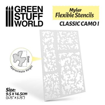 Трафарет Green Stuff World: Flexible Stencils - Classic Camo 1 (15mm Aprox.)