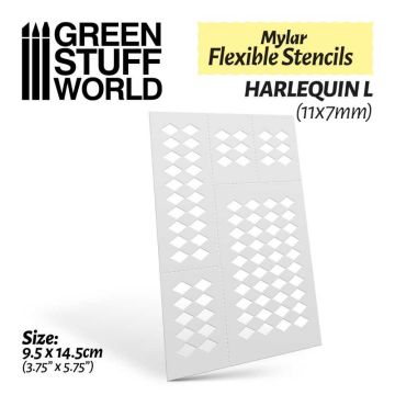 Трафарет Green Stuff World: Flexible Stencils - Harlequin L (11x7mm)