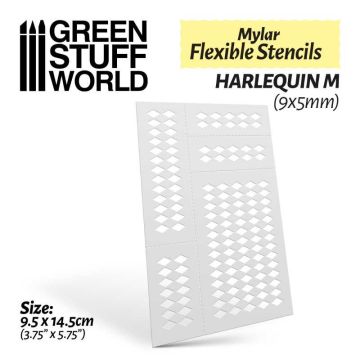 Трафарет Green Stuff World: Flexible Stencils - Harlequin M (9x5mm)