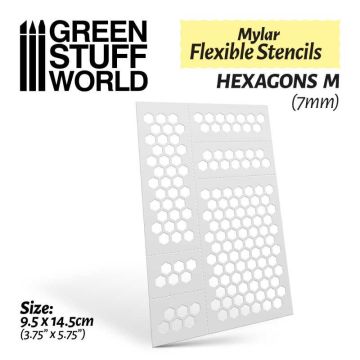 Трафарет Green Stuff World: Flexible Stencils - Hexagons M (7mm)