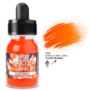 Акрилове чорнило Green Stuff World Acrylic Inks: Fluor Ink: Orange (30ml)
