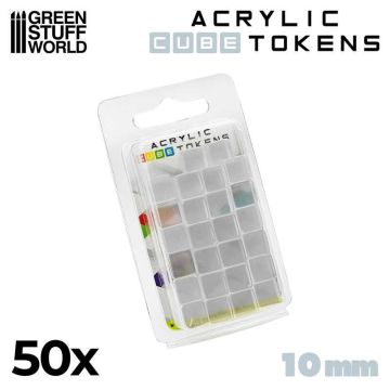 Набір акрилових жетонів Green Stuff World: Gaming Tokens - Transparent Cubes 10mm
