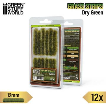 Пучки трави смужками Green Stuff World: Grass Strips 12 mm - Dry Green