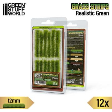Пучки трави смужками Green Stuff World: Grass Strips 12 mm - Realistic Green