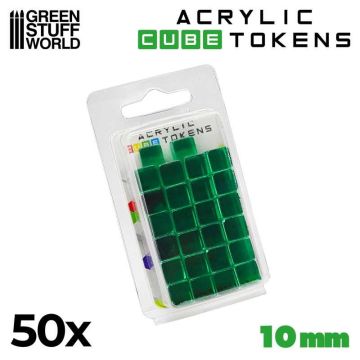 Набір акрилових жетонів Green Stuff World: Green Acrylic Cube Tokens