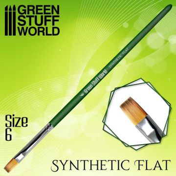 Пензлик Green Stuff World: Green Series Flat Synthetic Brush Size 6