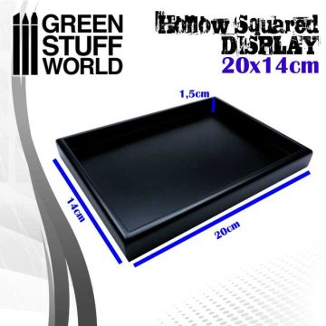 Деревʼяна підставка для мініатюр Green Stuff World: Hollow squared display 20x14 cm Black