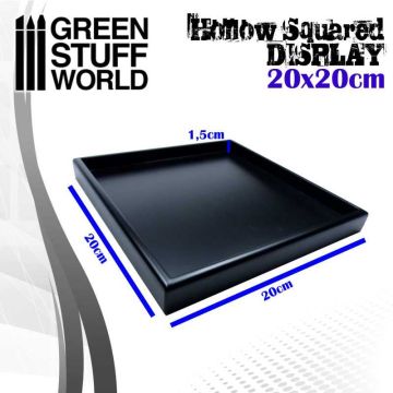 Деревʼяна підставка для мініатюр Green Stuff World: Hollow squared display 20x20 cm Black