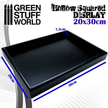 Деревʼяна підставка для мініатюр Green Stuff World: Hollow squared display 20x30 cm Black