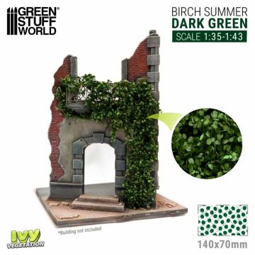Імітація листя плюща Green Stuff World: Ivy Foliage - Dark Green Birch - Large