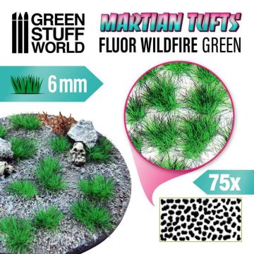 Пучки трави Green Stuff World: Martian Fluor Tufts - Fluor Wildfire Green 6mm