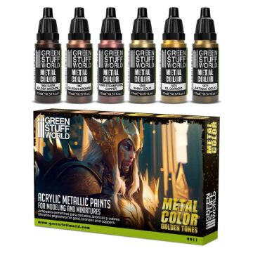 Набір акрилових фарб Green Stuff World Metallic Paint: Gold Set 