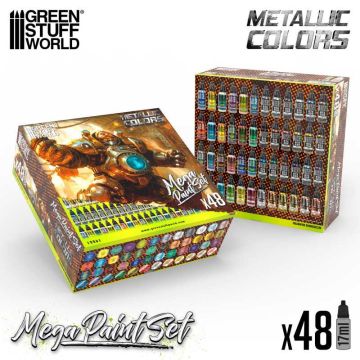 Набір акрилових фарб Green Stuff World: Metallics Mega Paint Set