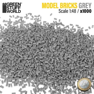 Набір декоративних цеглин Green Stuff World: Miniature Bricks - Grey x1000 1:48