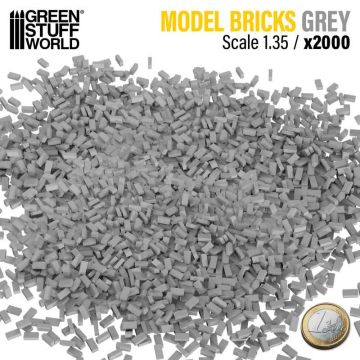 Набір декоративних цеглин Green Stuff World: Miniature Bricks - Grey x2000 1:35