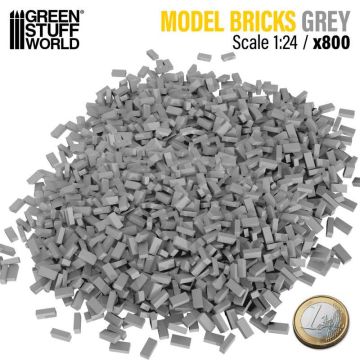 Набір декоративних цеглин Green Stuff World: Miniature Bricks - Grey x800 1:24