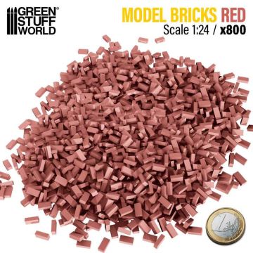 Набір декоративних цеглин Green Stuff World: Miniature Bricks - Red x800 1:24