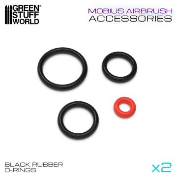 Ущільнювальні кільця для аерографа Green Stuff World: Mobius Airbrush Black O-Rings