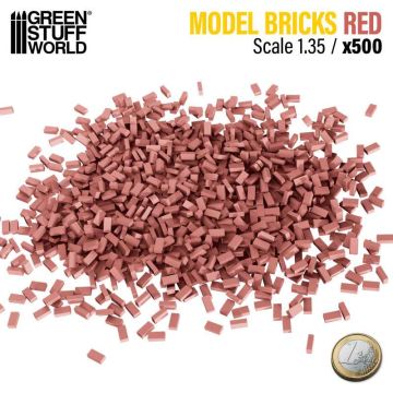 Набір декоративних цеглин Green Stuff World: Miniature Bricks - Red x500 1:35