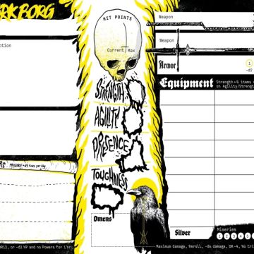 Листи персонажів до настільної рольової гри Mörk Borg RPG: Character Sheets