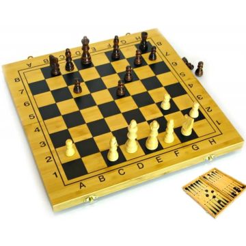 Настільна гра Нарди з шахами бамбукові (40х20х5 см)
