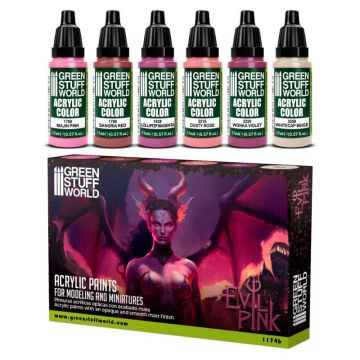 Набір акрилових фарб Green Stuff World: Paint Set - Evil Pink