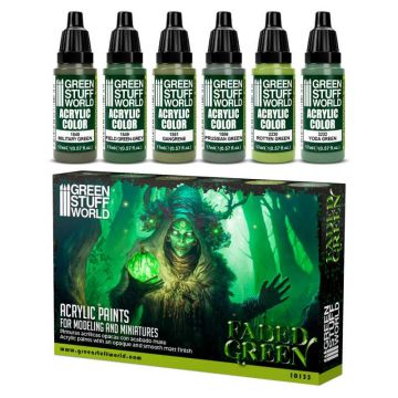 Набір акрилових фарб Green Stuff World: Paint Set - Faded Green