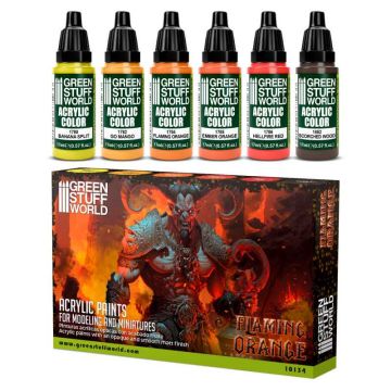 Набір акрилових фарб Green Stuff World: Paint Set - Flaming Orange