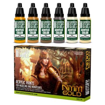 Набір акрилових фарб Green Stuff World: Paint Set - NMM Gold