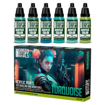 Набір акрилових фарб Green Stuff World: Paint Set - Turquoise