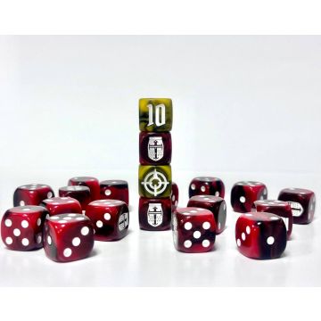 Гральні куби "Обладунки: шолом" + Куби 1шт. Artillery та 1шт. Scatter. 16шт