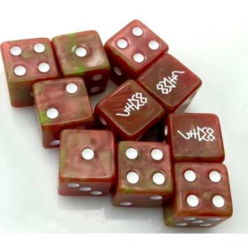 Гральні куби "Ельфійські руни". 20шт з гострими кутами