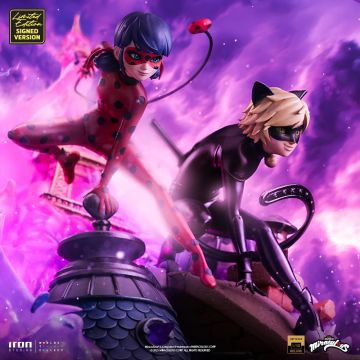 Колекційна статуетка Iron Studios: Statue Ladybug and Cat Noir - Miraculous 10th Anniversary Signed Edition - Deluxe Art Scale 1/10