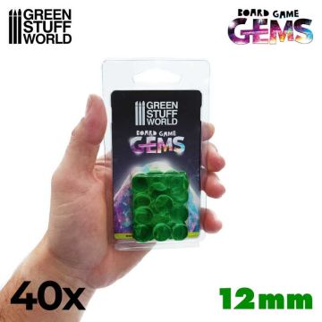 Набір акрилових камінців Green Stuff World: Plastic Gems 12mm - Green