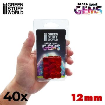 Набір акрилових камінців Green Stuff World: Plastic Gems 12mm - Red
