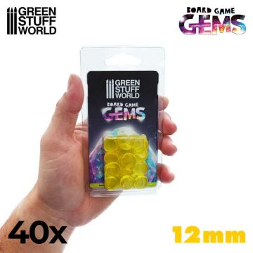 Набір акрилових камінців Green Stuff World: Plastic Gems 12mm - Yellow