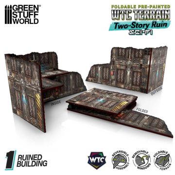 WTC руїна Green Stuff World: Pre-Painted Foldable Two-Story WTC Terrain Ruin - Sci-fi