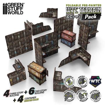Набір WTC террейну Green Stuff World: Pre-Painted Foldable WTC Terrain Pack - Sci-fi