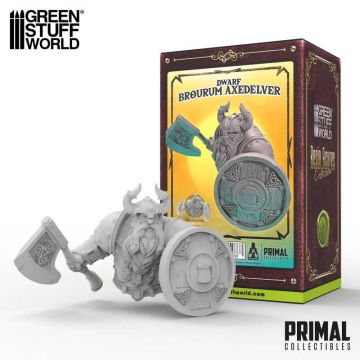 Мініатюра 1/12 Green Stuff World: PRIMAL Collectibles - Dwarf Brourum Axedelver
