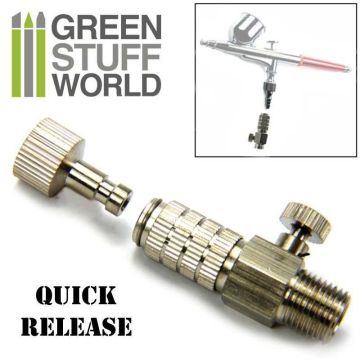 Швидкороз'ємний адаптер для аерографа Green Stuff World: QuickRelease Adaptor with Air Flow Control 1/8