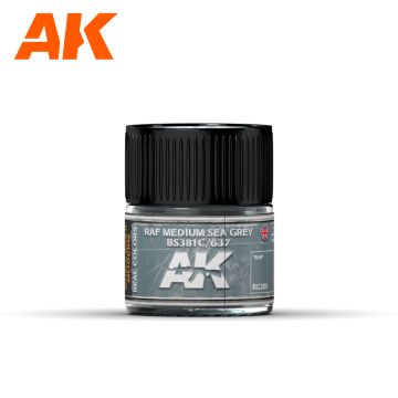 Лакова фарба AK Interactive: Real Colors: Raf Medium Sea Grey Bs381c/637