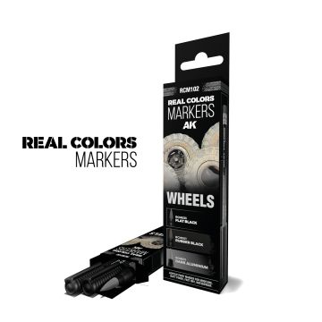 Набір акрилових маркерів AK Interactive Real Colors Markers Set: Wheels