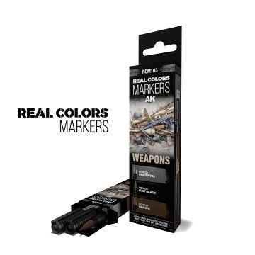 Набір акрилових маркерів AK Interactive Real Colors Markers Set: Weapons