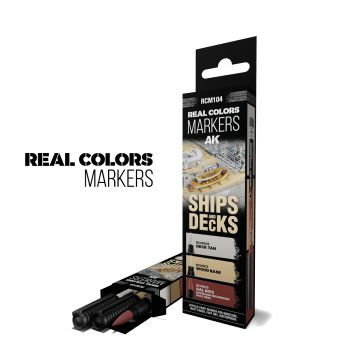 Набір акрилових маркерів AK Interactive Real Colors Markers Set: Ships And Decks