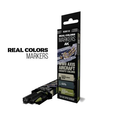 Набір акрилових маркерів AK Interactive Real Colors Markers Set: WWII Axis Aircraft Cockpit Colors