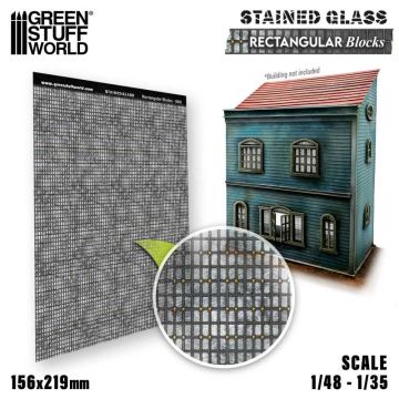 Вітражне скло Green Stuff World: Rectangular Blocks Stained Glass