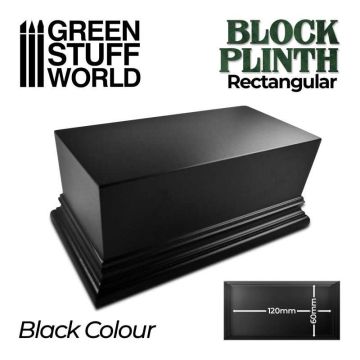 Деревʼяна підставка для мініатюр Green Stuff World: Rectangular Top Display Plinth 12x6cm - Black