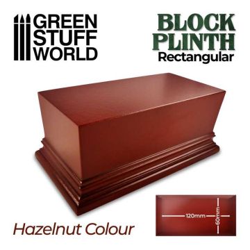 Деревʼяна підставка для мініатюр Green Stuff World: Rectangular Top Display Plinth 12x6cm - Hazelnut Brown
